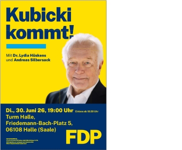 Veranstaltungsplakat A1 mit Wolfgang Kubicki